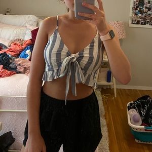 Tie front crop top
